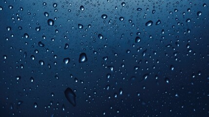 The background of raindrops is in Navy Blue color