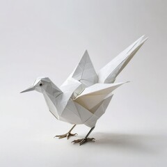 origami bird on white