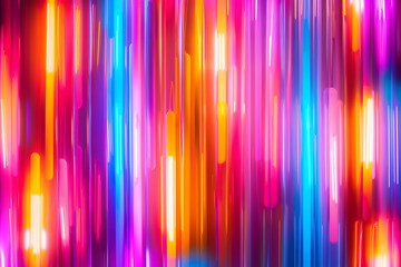 Abstract background neon Collums light in multi color, pink red blue yellow, color light neon glowing