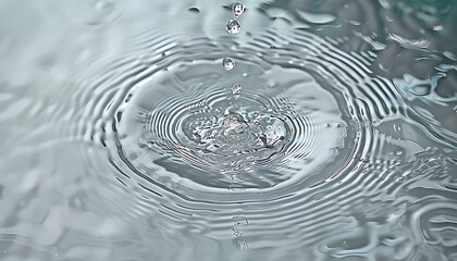 water drops on a surface. water drops on the water. ripples in the water.
