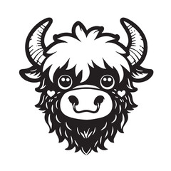 Cute  Yak silhouette