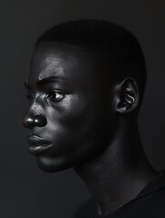 a young man portrait on a black background