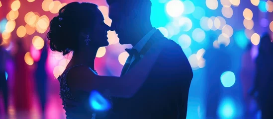Gordijnen Couples dancing at a party or wedding © Sona