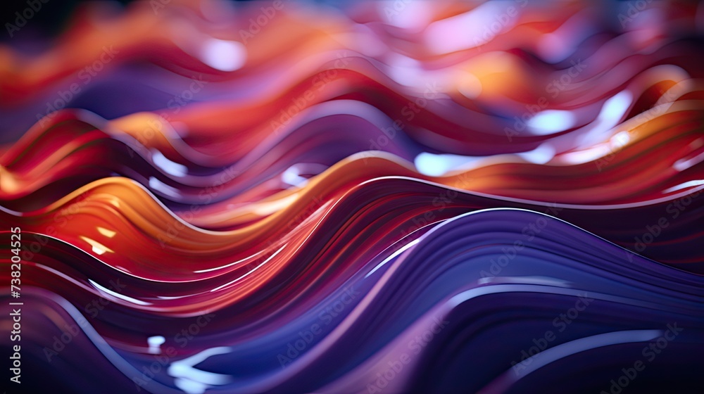 Aufkleber 3D abstract background with fluid wavy structures convey