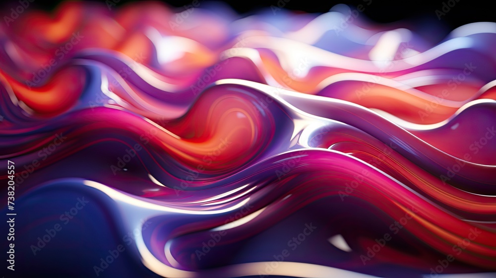 Leinwandbilder 3d abstract background with fluid wavy structures convey