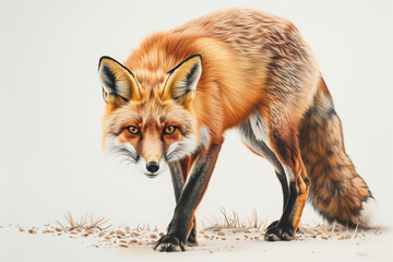 Fototapeta premium Fox isolated on white