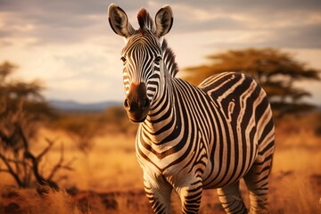 Obraz premium Wildlife photography of a zebra in a field
