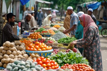 Buying and selling food and basic necessities in markets between Muslims in the Middle East region