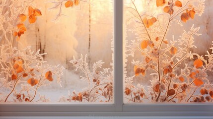 The frost background on the window is in orange.