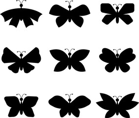 Flat design butterfly illustration set