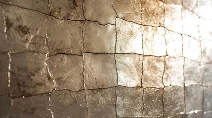 Fototapeta premium silver cracked mosaic tiles seamless texture background