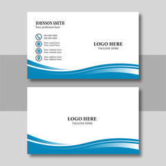 Blue business card design. double sided business card modern design.