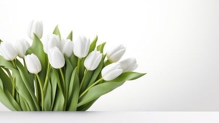 Bouquet of spring tulips flowers isolated on white background
