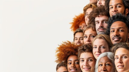 A diverse group of people of different ethnicities and ages.