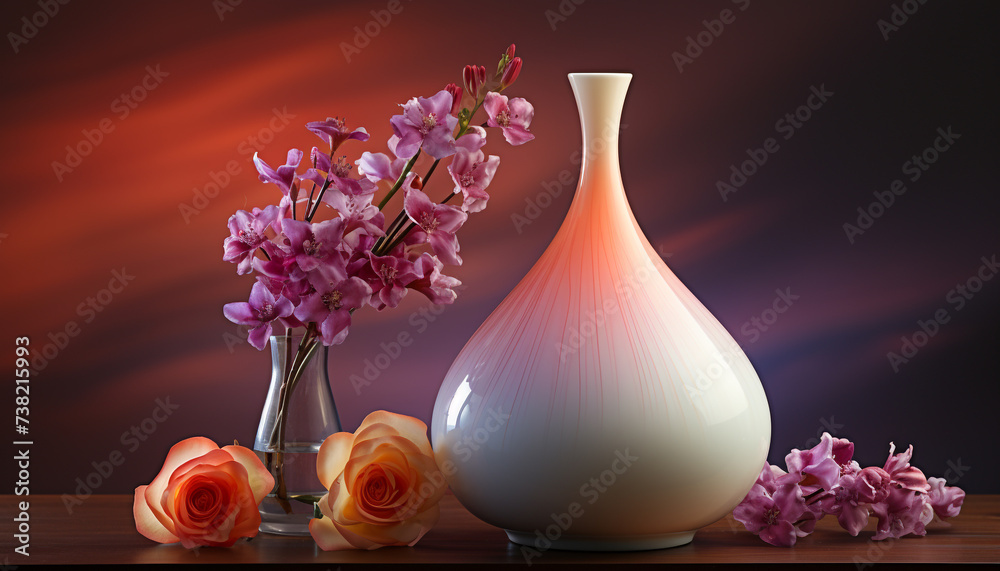 Canvas Prints freshness and beauty in nature a single flower on a table generated by ai