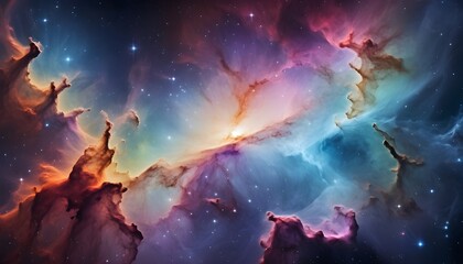 Fototapeta premium landscape with stars and clouds