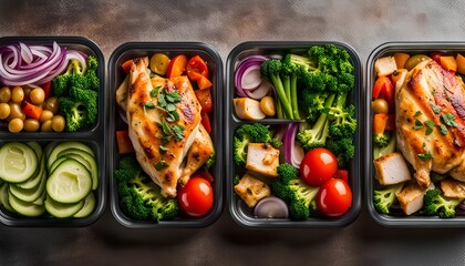 Homemade Keto Chicken Meal Prep with Veggies in a Container
