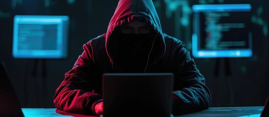 Expert hacker compromising cybersecurity system.