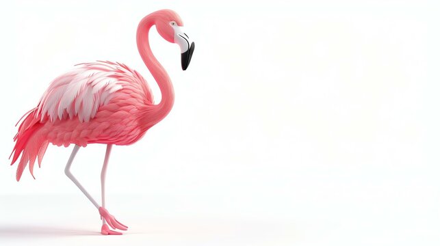 pink flamingo standing white background clip art preview