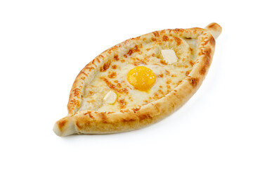 khachapuri in Adjarian style on a white background studio food photo 1