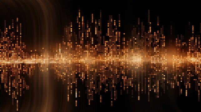 Background binary code is in bronze color.