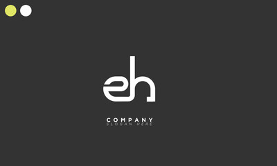  EH Alphabet letters Initials Monogram logo HE, E and H