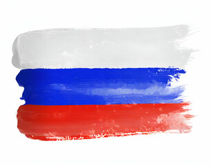 Watercolor painting flag of russia