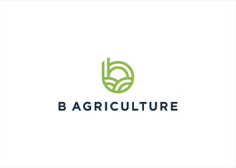 Creative Agriculture with Letter B Logo Vector Illustration Template 