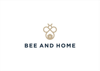 Fototapeta premium Bee Home logo design vector illustration template