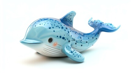 A charming 3D depiction of a cute leviathan, showcasing intricate details and vibrant colors against a pristine white background. Perfect for adding a touch of whimsy and fantasy to your des