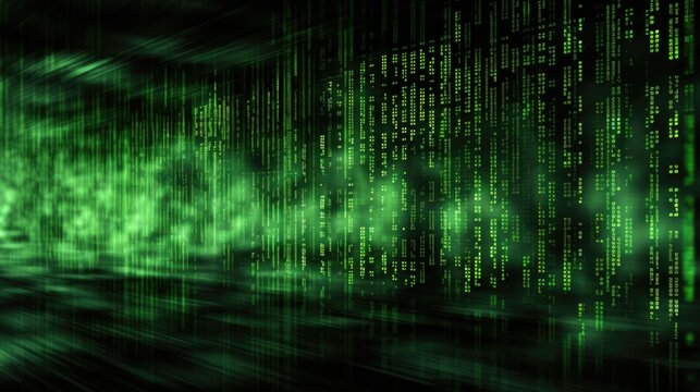 Background binary code is in green color