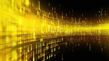 Background binary code is in lemon yellow color.
