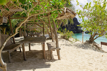 View of a quiet tropical beach in the Philippines