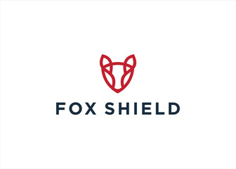 Fox Shield logo design vector illustration