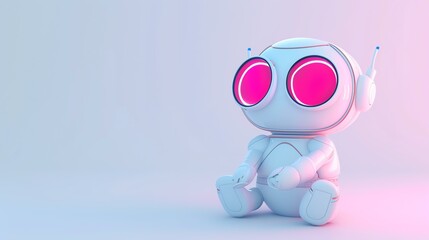 A charming 3D telepath character with a friendly smile and vibrant colors, perfect for adding cuteness to any project. With its magical ability to communicate through thought, this adorable - obrazy, fototapety, plakaty