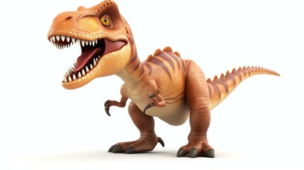 A charming and playful 3D rendition of a cute tyrannosaurus rex, guaranteed to captivate your audience. Its adorable expression and colorful details make it perfect for children's educationa
