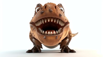 A charming 3D rendition of a cute tyrannosaurus, capturing its adorable essence in stunning detail....