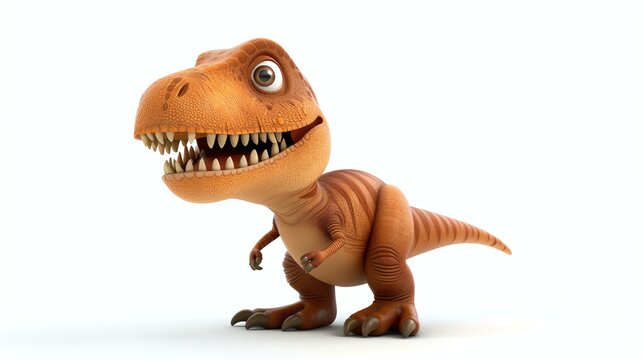 A charming 3D rendition of a cute tyrannosaurus, capturing its adorable essence in stunning detail. Perfect for children's books, educational material, or to add a playful touch to your proj