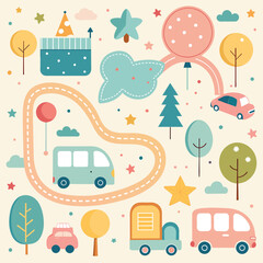 simple repeatable pattern design for a baby playmat