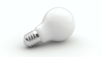 A sleek and modern 3D rendered light bulb icon, perfect for highlighting bright ideas and creativity. This simple design features a glowing filament and is isolated on a crisp white backgrou