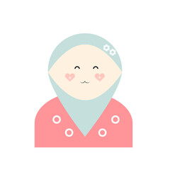 female muslim with smile character avatar