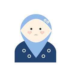 female muslim with smile character avatar