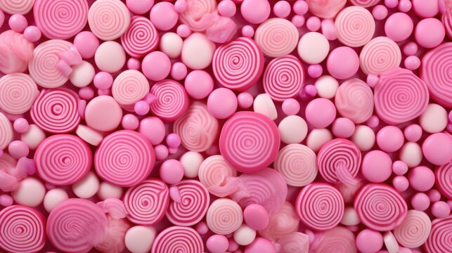 Background made of lollipops in Pink color