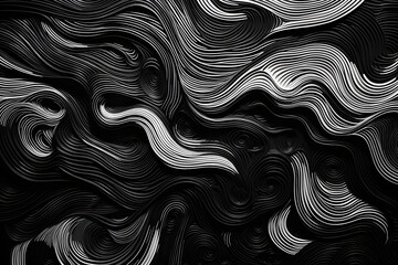 Monochrome Swirls: A Dazzling Display of Abstract Chaos And Harmony