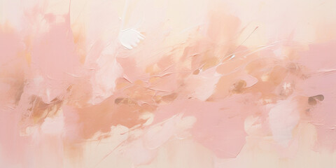Obraz na płótnie Canvas Abstract pale pastel color contemporary oil paint brushstrokes texture pattern wallpaper background. Palette knife technique, chalky, soft baby misty rose pink and white backdrop