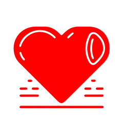 Red heart icon vector
