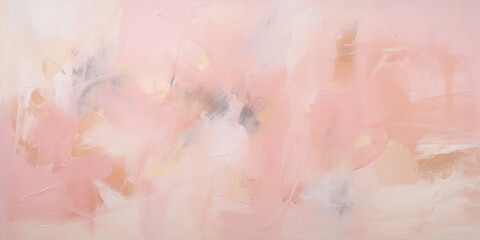 Abstract pale pastel color contemporary oil paint brushstrokes texture pattern wallpaper background. Palette knife technique, chalky, soft baby misty rose pink and white backdrop