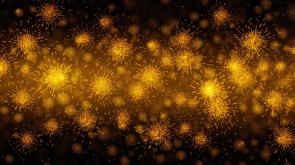 Background of fireworks in Mustard color