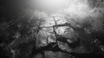Texture dark concrete floor with mist or fog background
