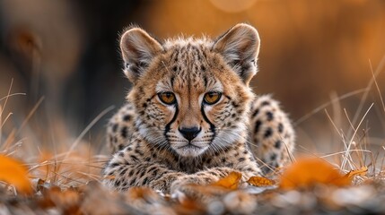 Savannah Cub: Young Cheetah in the Sunset Glow